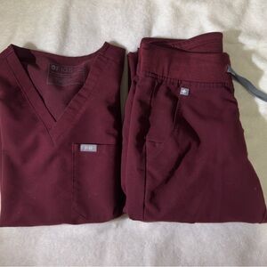 Figs burgundy Medical Scrub Set